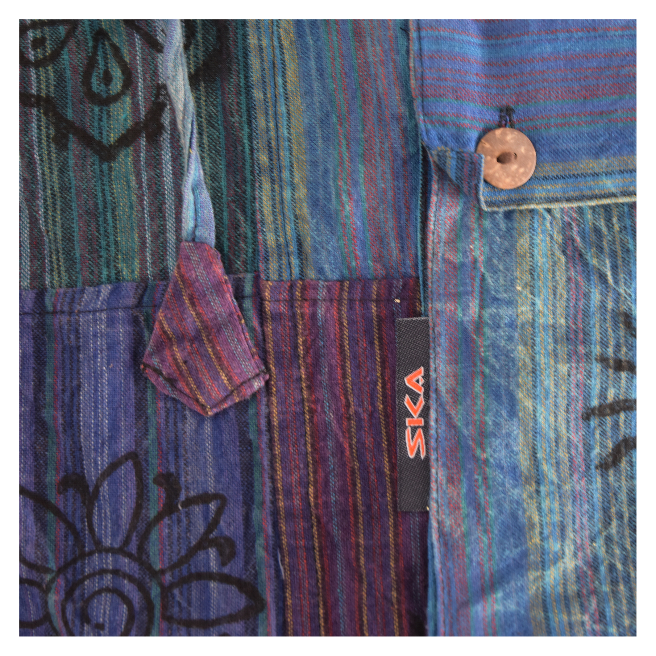 SKA Unisex Hippie Nepalese Patchwork Pants – Blue - Image 5