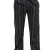 Black Plain Striped PE Pants