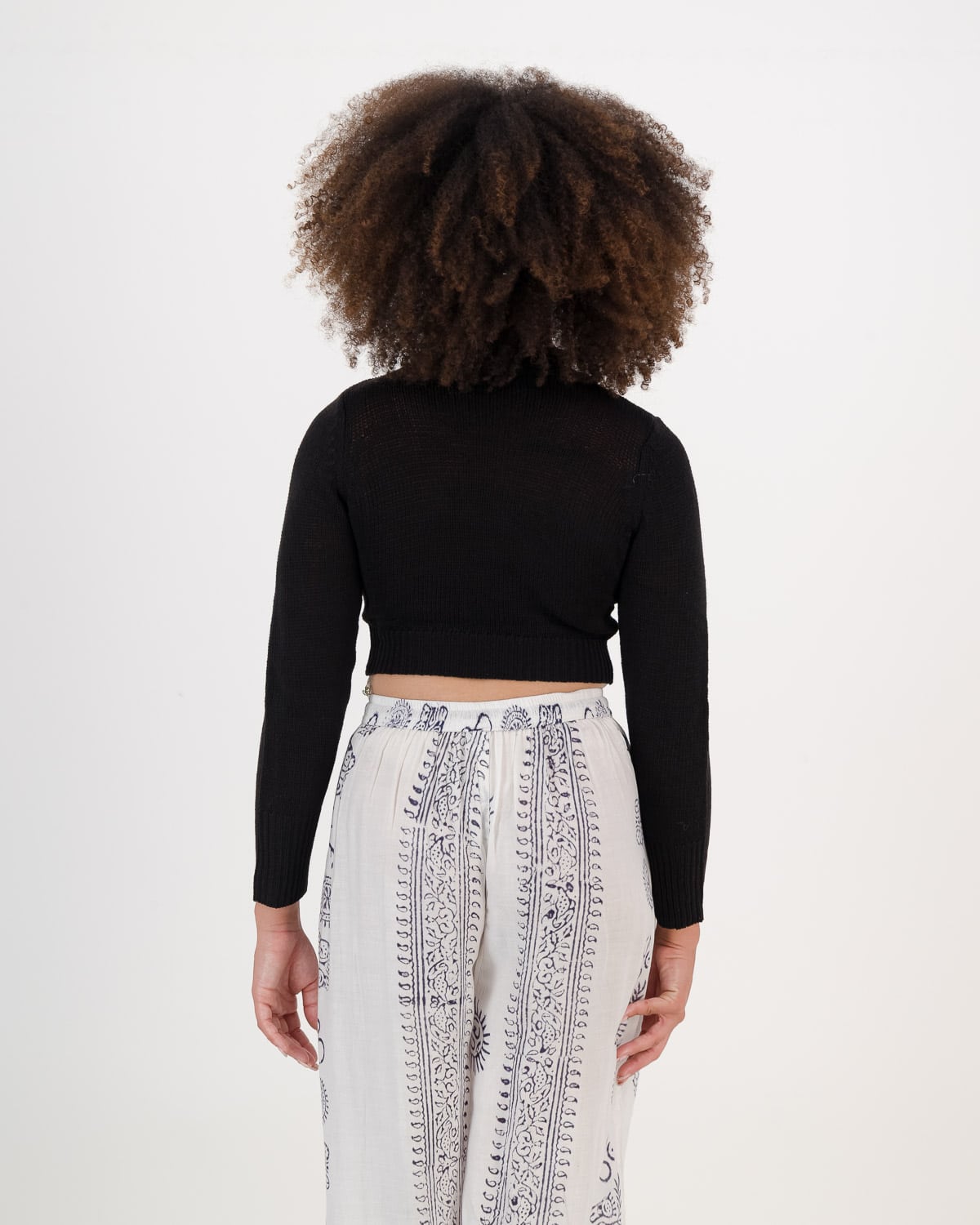 SKA Knitted Mock Neck Crop Top Pullovers