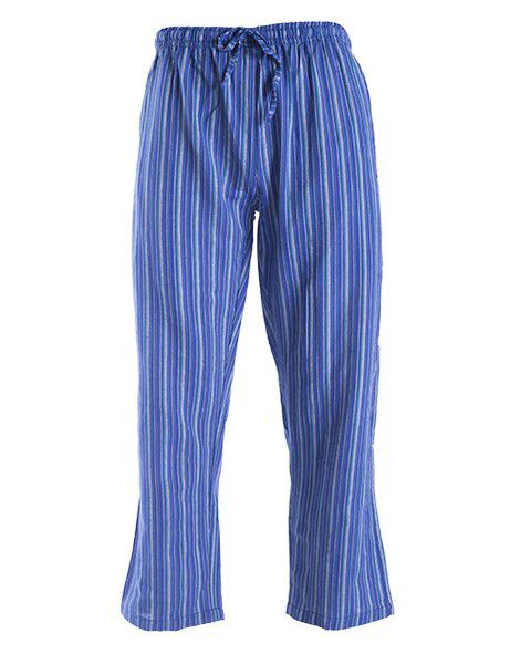 Light Blue Plain Striped Pants
