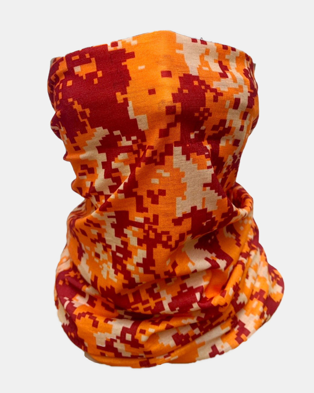 SKA Mask Neckwarmer- Digital Print Maroon & Orange