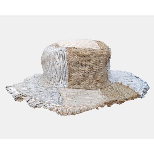 SKA Sun Hat- Frill Plain Cotton Hemp Patchwork Natural