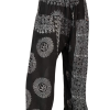 SKA Om Mantra Print Elastic Loose Everest Pants