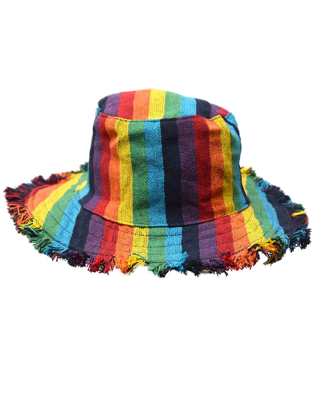 SKA Hemp Woven Cotton Hippie Frill Sun Hats- Rainbow - SKA Clothing