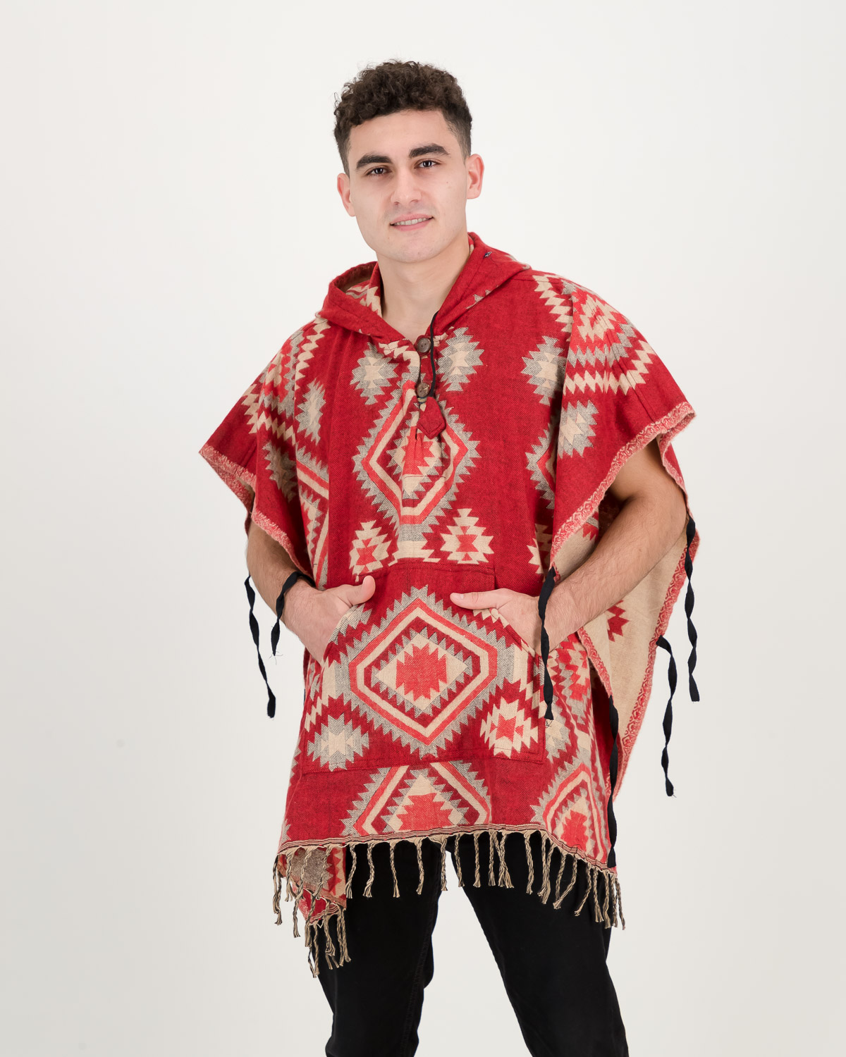 SKA Aztec Diamond Hoodies Ponchos with Tassels - SKA Clothing