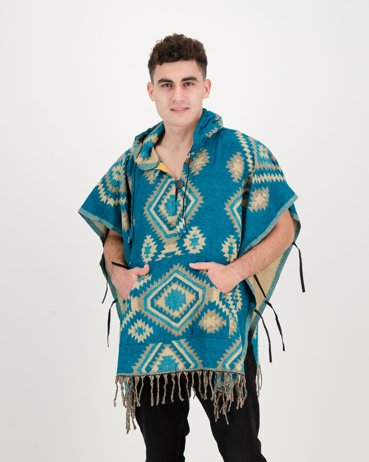 SKA Aztec Diamond Hoodies Ponchos with Tassels - SKA Clothing