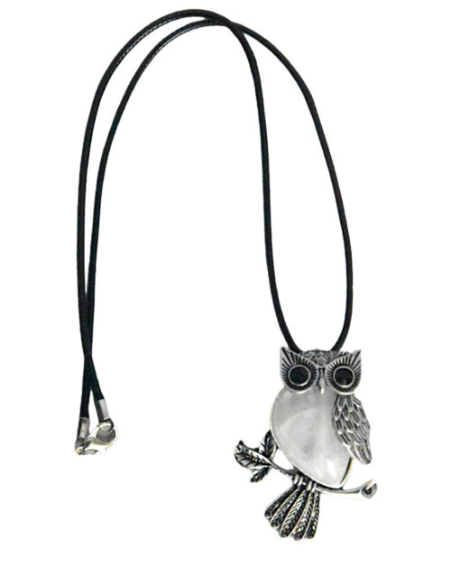 SKA Owl Pendant Gemstone Necklace - Image 8