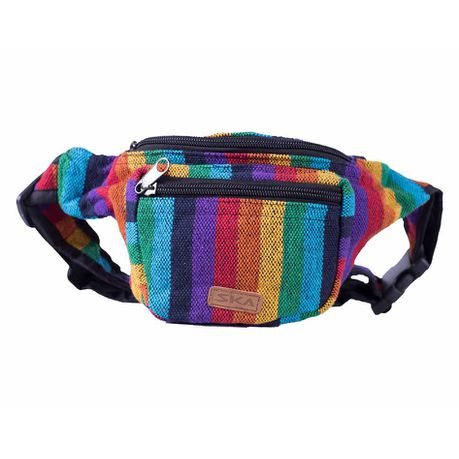 SKA 3-Zip Stripe Moonbag - Vertical Rainbow - SKA Clothing