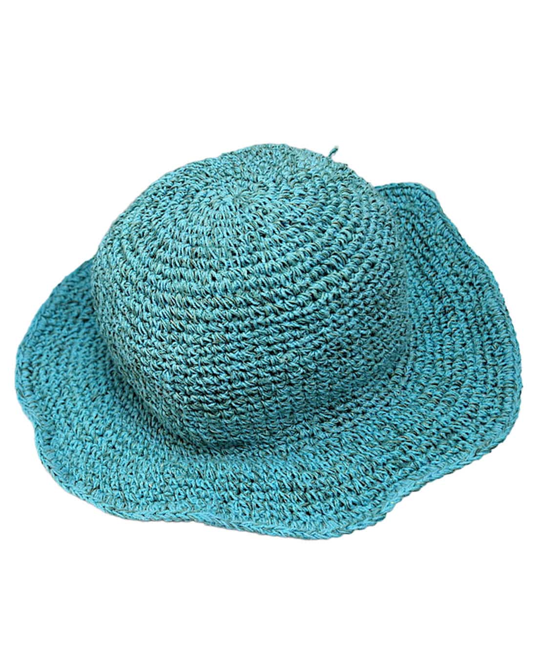 SKA Summer Floppy Crochet Sun Hat- Blue Turquoise