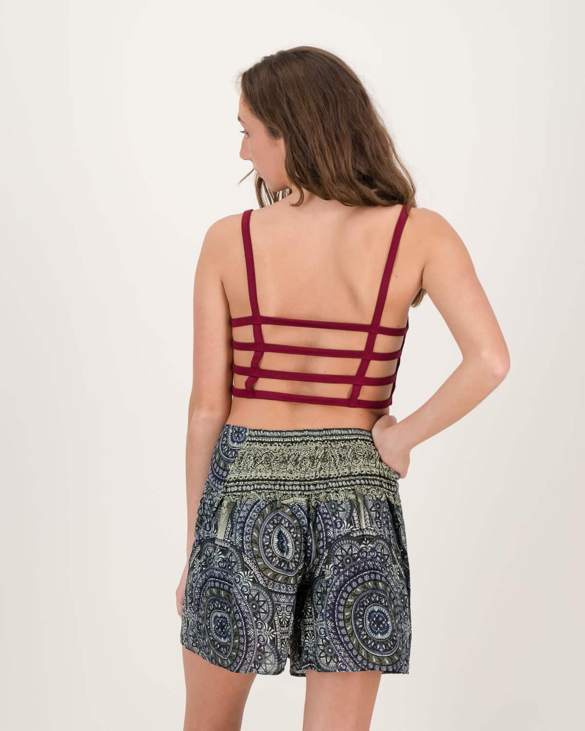 SKA Caged Bralette Stripe Bar Yoga Bra Tops - SKA Clothing