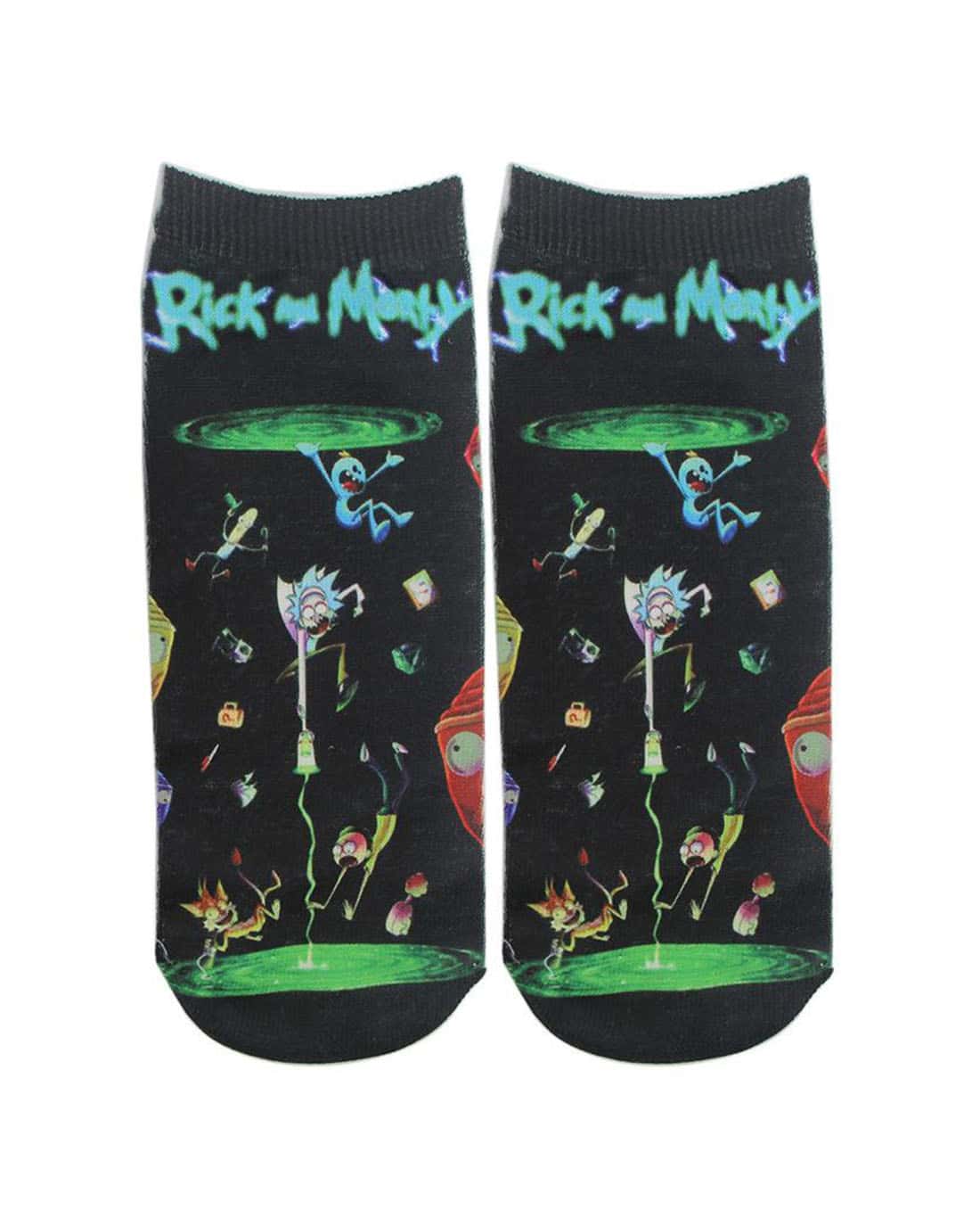 SKA Rick & Morty Light Ankle Fashion Socks- Falling Night Space Black