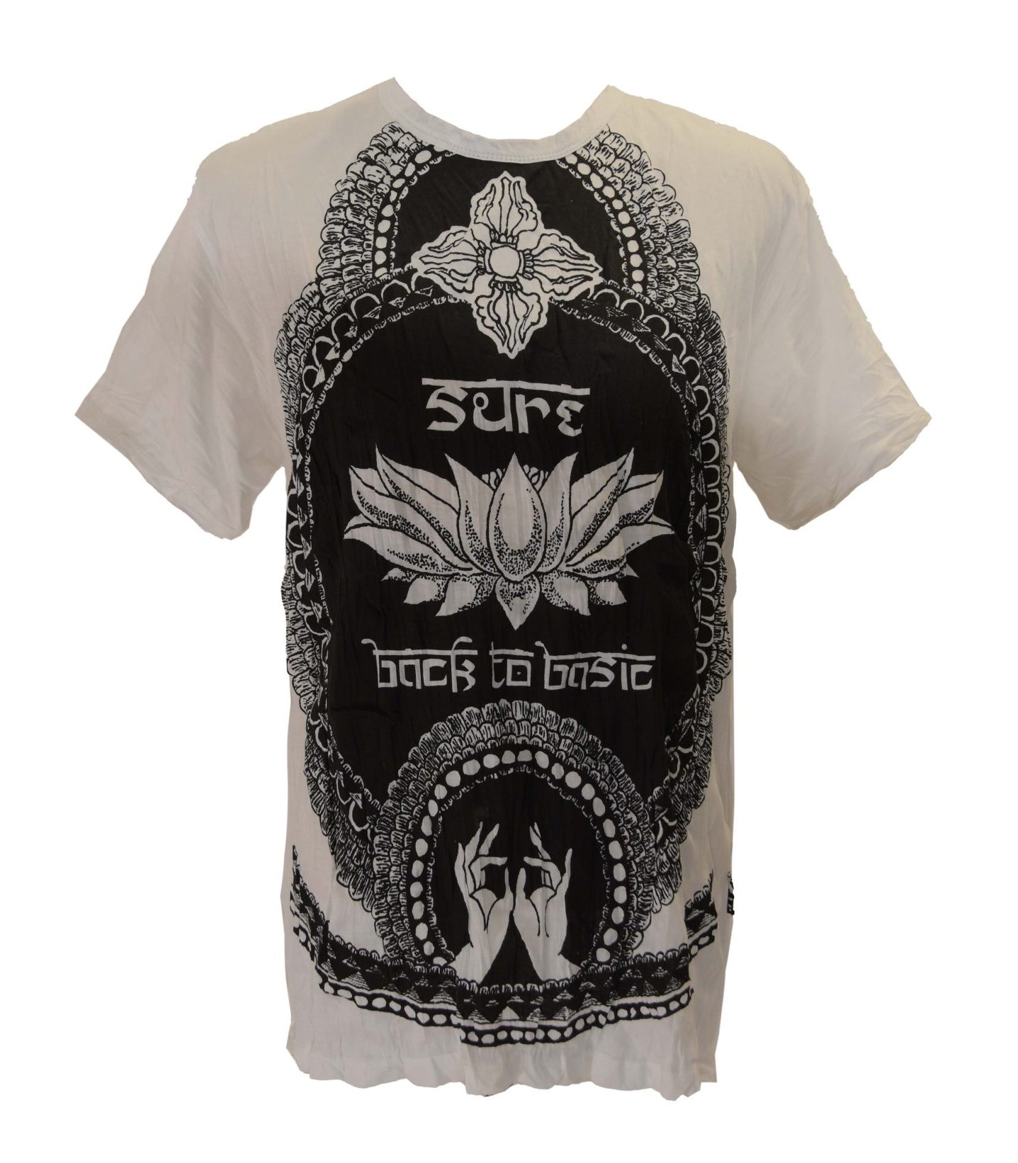 SKA Sure Lotus Design Short-Sleeve Cotton Tops