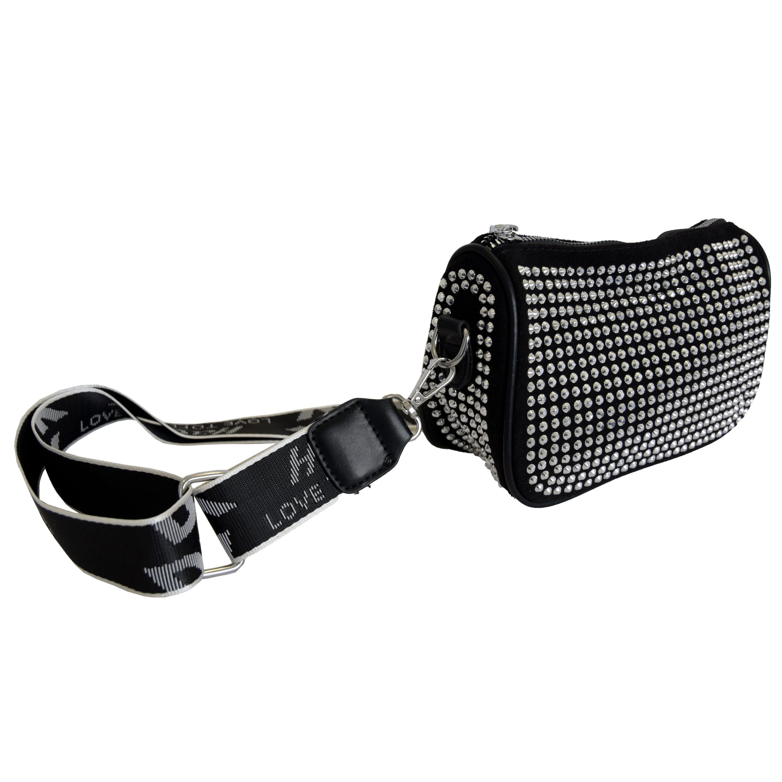 SKA Silver Glitter Rectangular Sling Bag – Black 