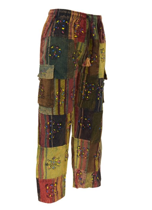 SKA Nepalese Patchwork hand painted Cotton Pants - Image 9