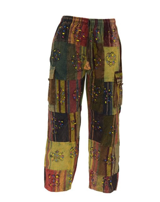 SKA Nepalese Patchwork hand painted Cotton Pants - Image 8