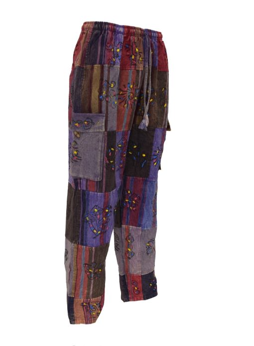 SKA Nepalese Patchwork hand painted Cotton Pants - Image 3