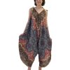 SKA VV Tie Shoulder Mandala Umbrella Jumpsuit