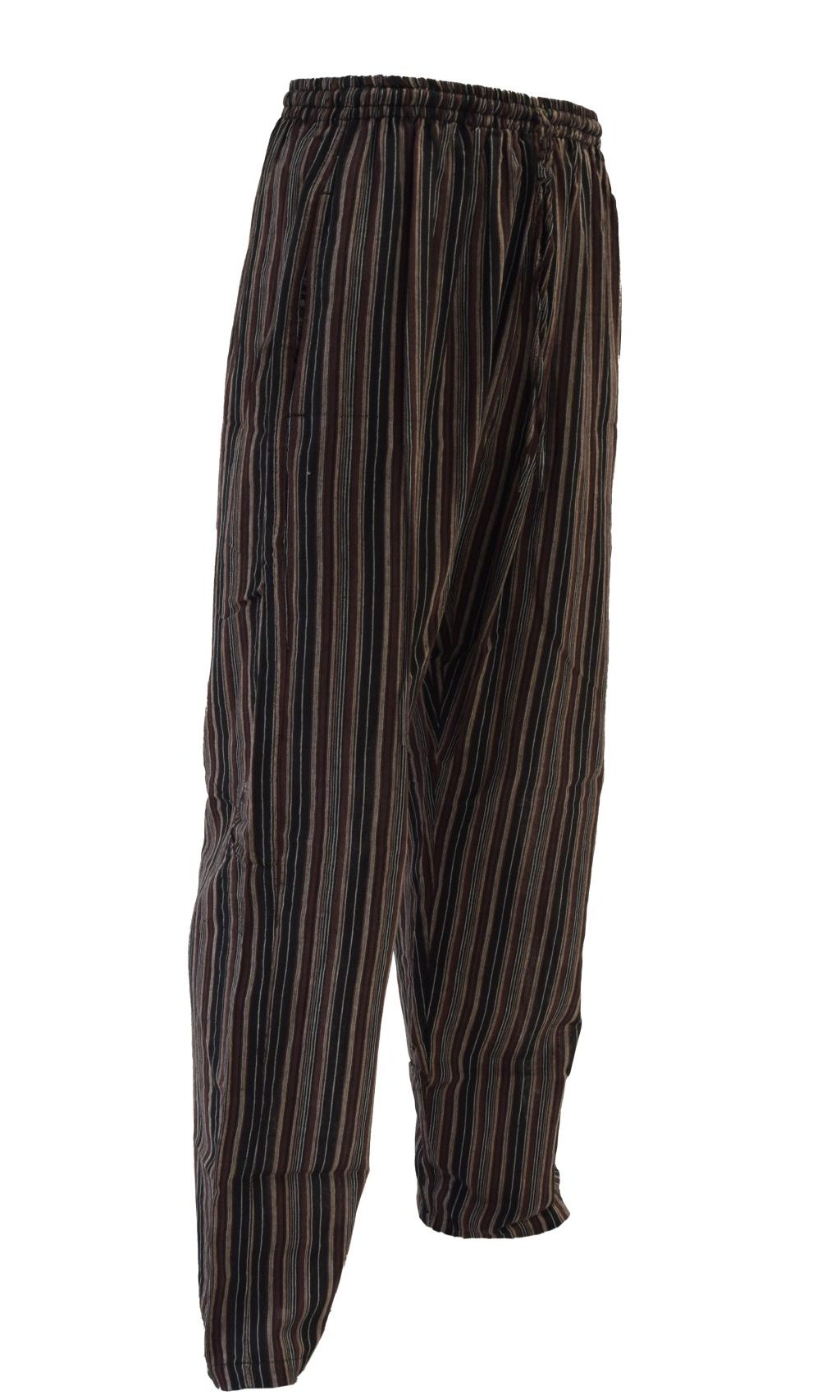 SKA Nepalese Vertical Striped PE Pants Trousers- Brown