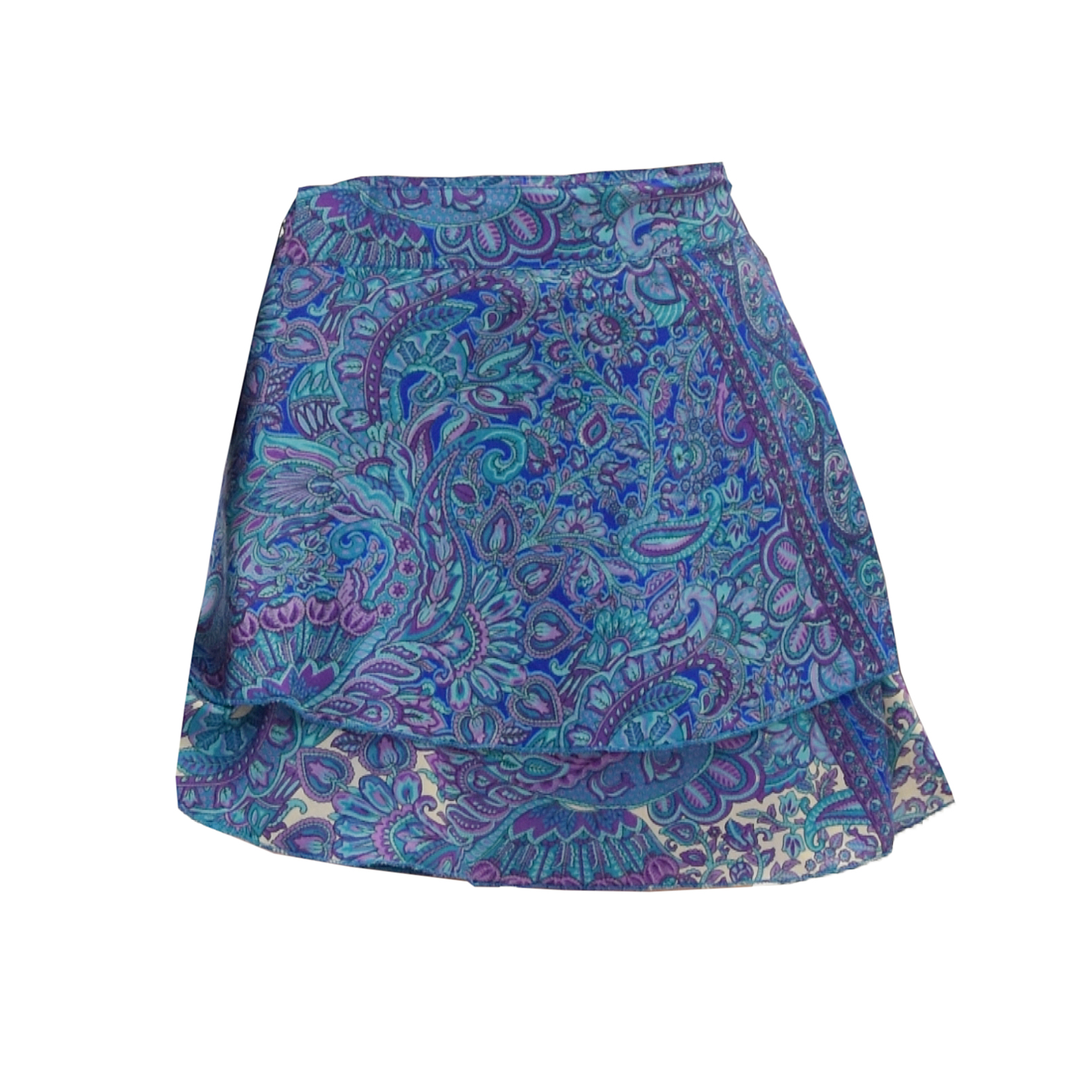 SKA Boho Two Layer Mini Viscose Skirt –Turquoise/Lilac