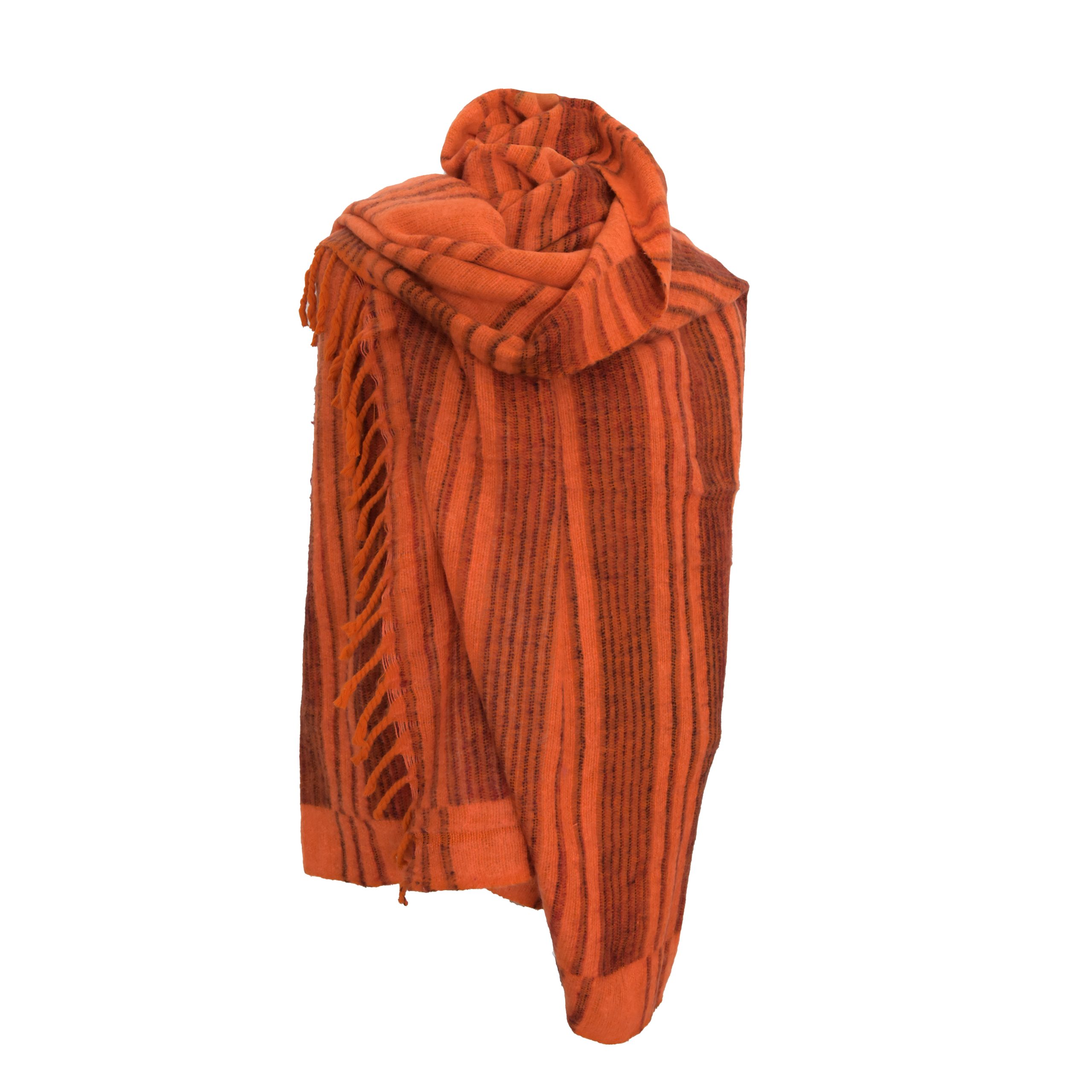 SKA Large Tribal Boho Wool Blanket Shawl Scarves With Tassels- Stripes ...