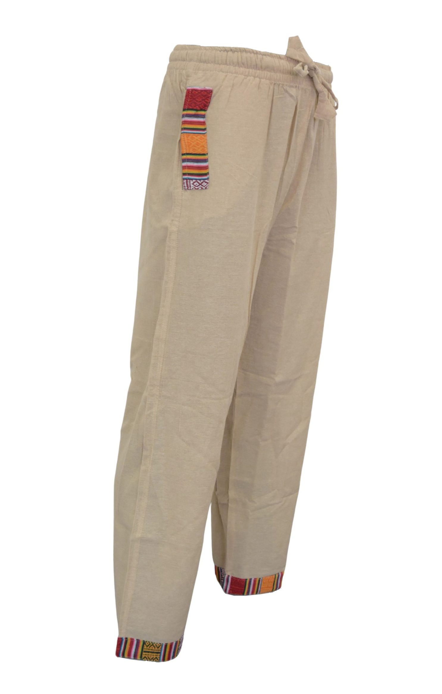1035703102 SKA Ghari Bhutanese Borders Pants - Natural