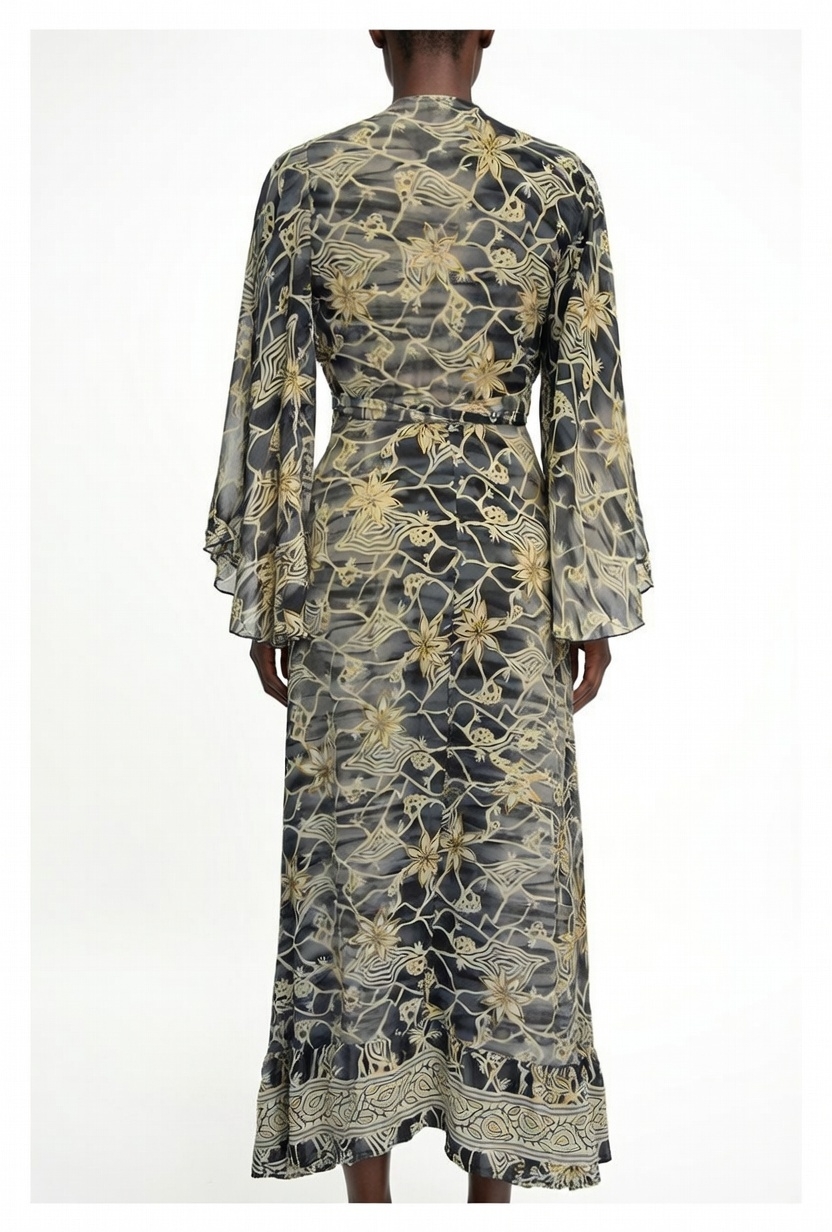 SKA Ibiza Viscose Floral Maxi Wrap Dress