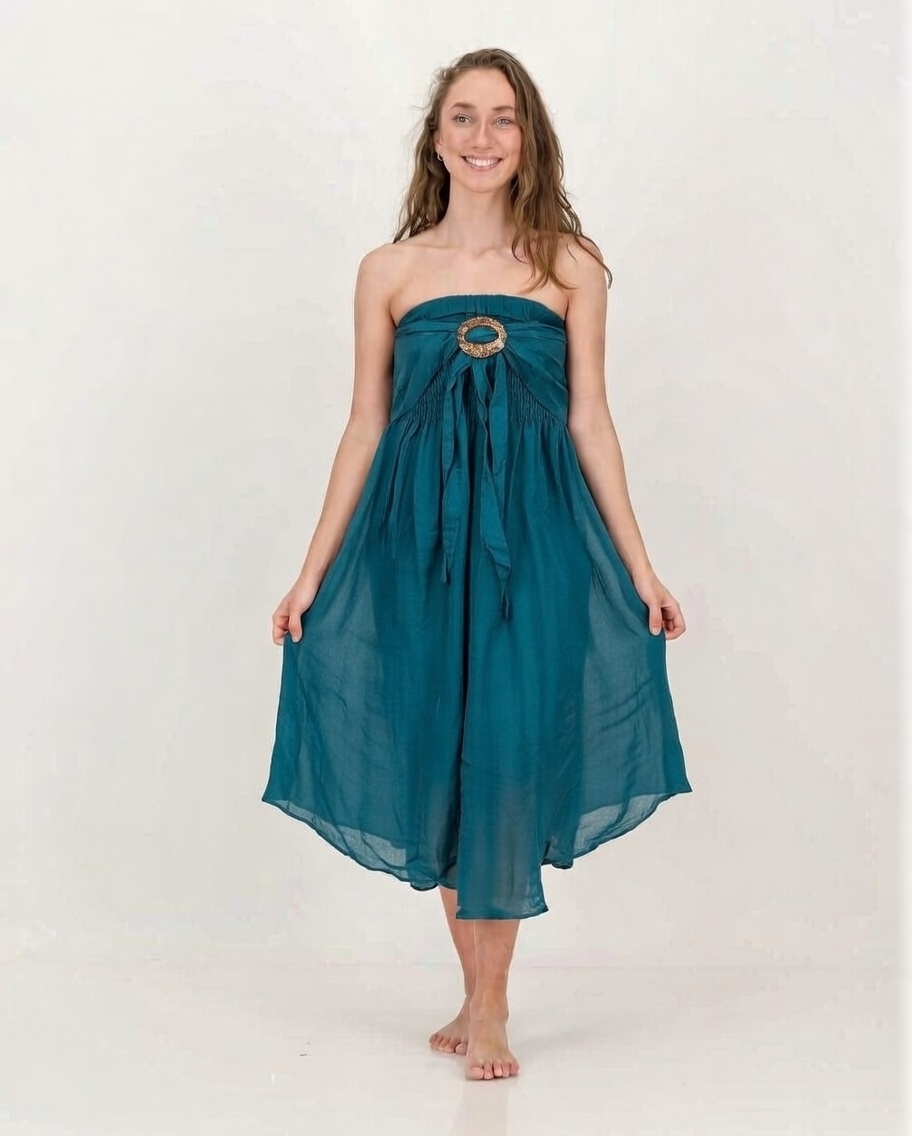 SKA Gypsy Light Smocked Waist Coco Belt Skirt / Dress